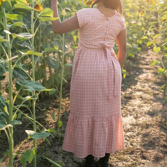Little Cottonwood Golden Hour Lily Sleeveless Dress in Pink Plaid - Picture 7 of 9